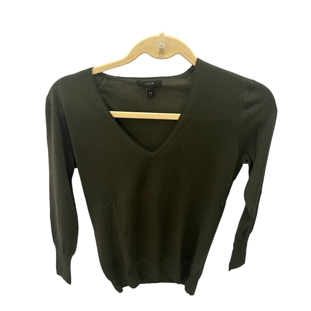 J Crew Women’s XS Forest Green V-Neck
